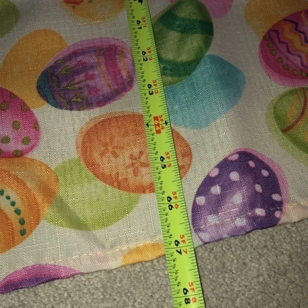 Easter Egg Print Eggs Fabric Tablecloth Multi color‎ 67x50”